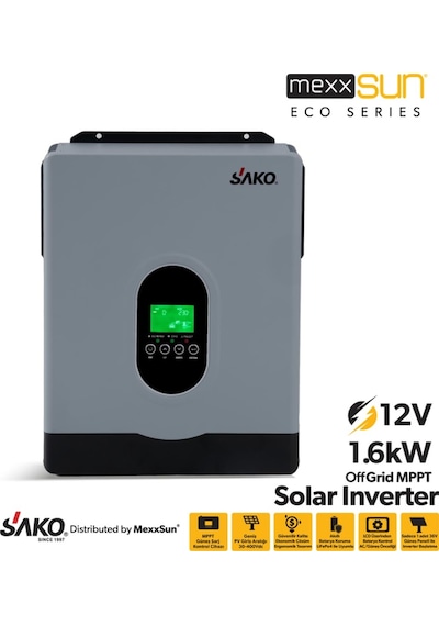 Sako 2KVA 2000VA 1.6KW 1600 Watt Tam Sinüs Akıllı 80A H.V. MPPT 60-450Vdc İnverter 12Vdc-220Vac 2kw 1kw İnvertör