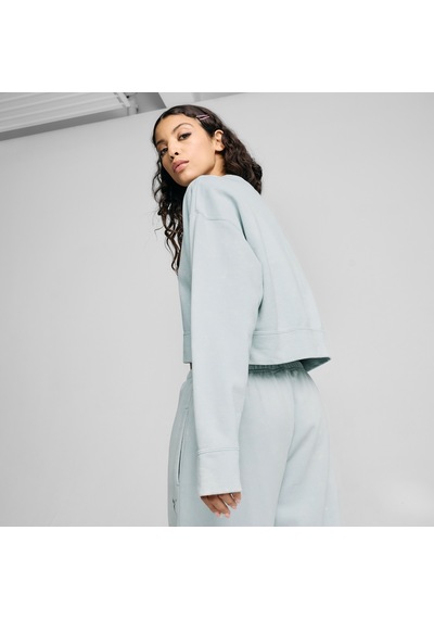 Puma Dare To Relaxed Washed Crew Mavi Kadın Sweatshirt