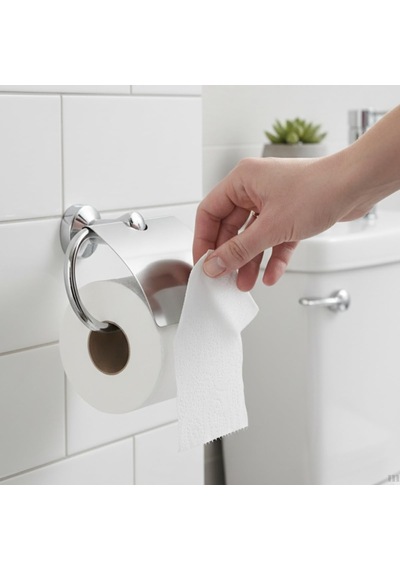 Metal Tuvalet Kağıtlığı Gümüş Renk Kapaklı Wc Kağıt Askısı 10x12 Cm Modern Banyo Aksesuarı Diğer