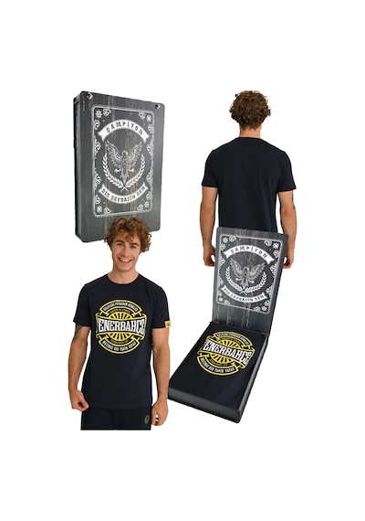 Fenerium Fenerbahçe Lisanslı Erkek Tribün Kalpleri Fetheden Renk Erkek T-shirt Lazer Kutu Lacivert - Beyaz