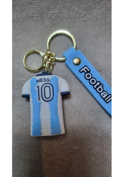 Messi Forma Silikon Anahtarlık Büyük Boy Altın