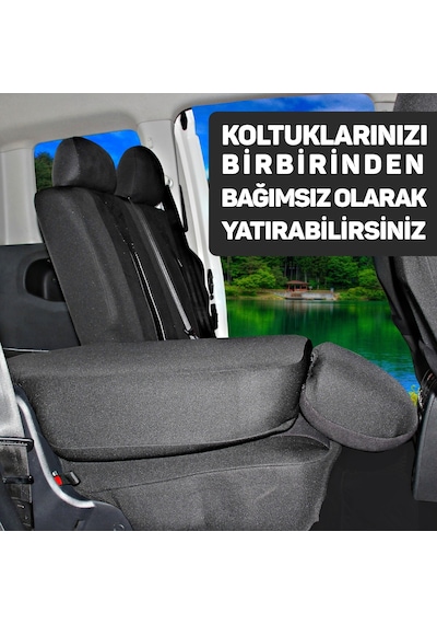 Pandami Ticari Oto Koltuk Kılıfı, Tam Set 5 Koltuk - Tay Tüyü / Siyah