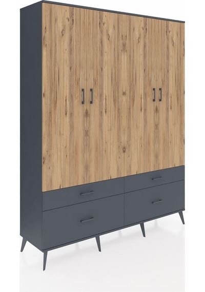 Hyperion Gardrop 10 Raflı 4 Çekmeceli 4 Kapaklı 176x44x221 Antrasit-çam/antrasit Çam/antrasit Hyperion Gardrop 10 Raflı 4 Çekmeceli 4 Kapaklı 176x44x221 Antrasit-çam/antrasit Çam/antrasit