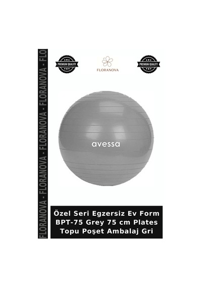 Özel Seri Egzersiz Ev Form Bpt-75 Grey 75 Cm Plates Topu Poşet Ambalaj Gri