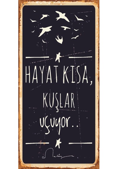 Hayat kısa kuşlar uçuyor Cemal Süreya (10 CM X 20 CM) mini retro