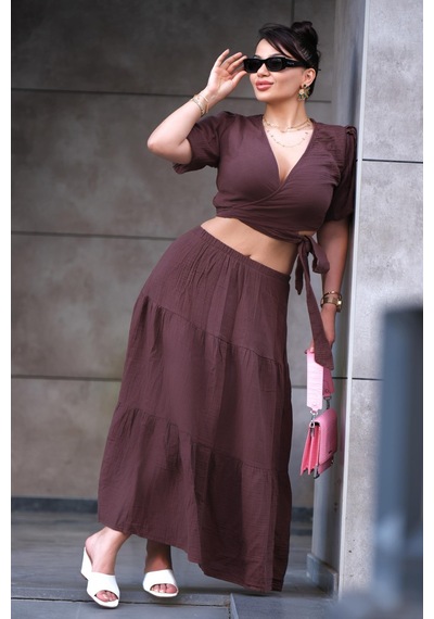 Gigi Wardrobe Kahverengi Müslim Takım Siyah Siyah