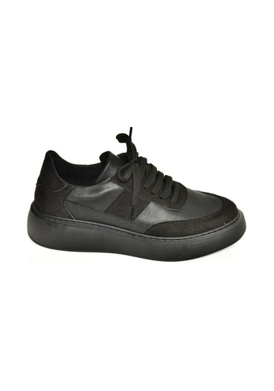 Fox Shoes P274048809 Siyah Kadın Spor Ayakkabı Sneakers Siyah-suni Deri Siyah