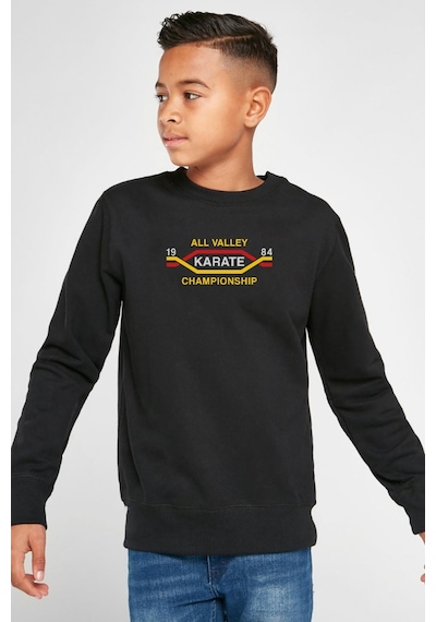 Tshirthane Cobra Kai All Valley Karate Championship 1984 Siyah Çocuk 2ip Sweatshirt 001 Siyah