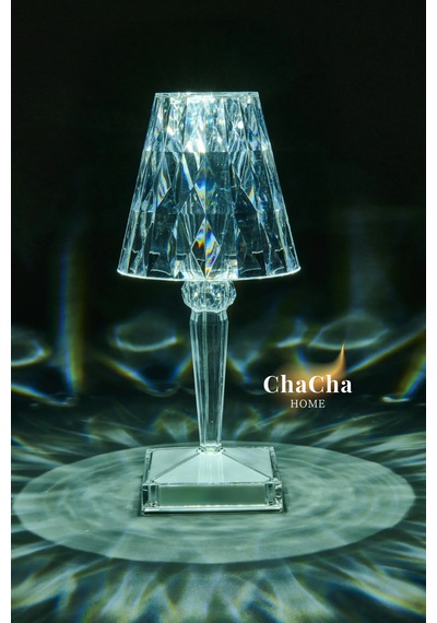Chacha Home Brilliant Led Masa Lambası & Dekoratif Abajur Şeffaf