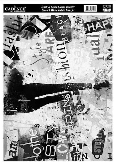 Cadence Siyah&beyaz Kumaş Transfer 21x30 Cm. Kts-002