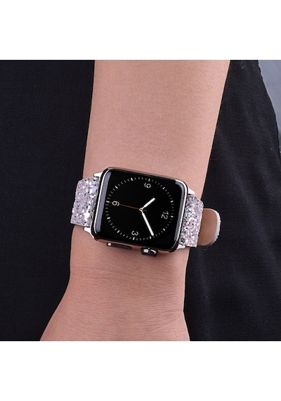 Ally Apple Uyumlu  Watch 7 45 MM 6-5-4 44 MM Kordon Kayış Deri Sim Işlemel