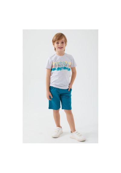 U.s. Polo Assn. Sweet Intense Beyaz Erkek Çocuk Bermuda Takım Kar Melanj