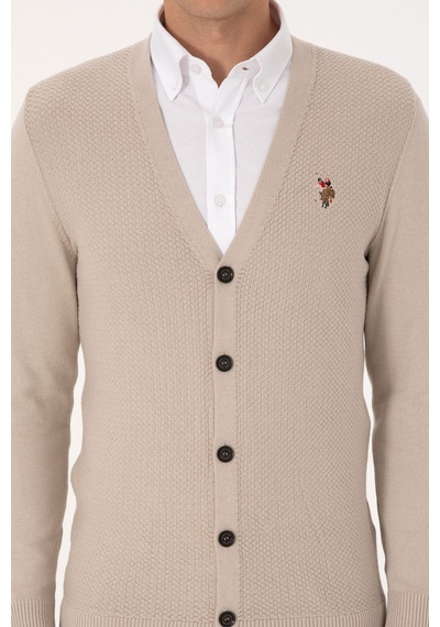 U.s. Polo Assn. Erkek Taş Melanj Hırka Triko 50307952-vr225 Tas Melanj