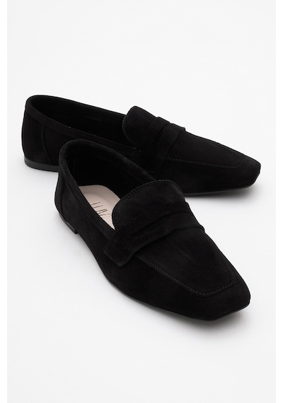 Luvishoes Luvi Shoes Morne Siyah Süet Hakiki Deri Kadın Loafer Ayakkabı SIYAH SUET