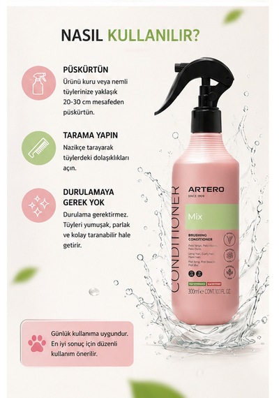 Artero Mix Kıtık Açıcı Durulamasız Köpek Ve Kedi Spreyi 300 Ml