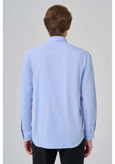 Morven Erkek A. Mavi Slim Fit Sert Yaka Gömlek 26mc004003311 A. Mavi