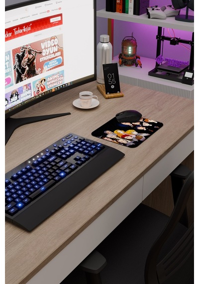 Ginga Eiyuu Densetsu Anime V4 - 22x18 Gaming Kauçuk Kaymaz Taban Mouse Pad Fare Altlığı