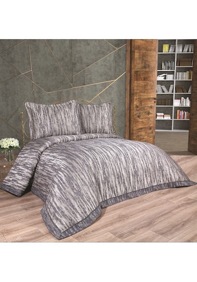 Calantha Home Collection Estella 3 Parça Siyah Geometrik Pike Takımı 240 X 260 Cm Siyah