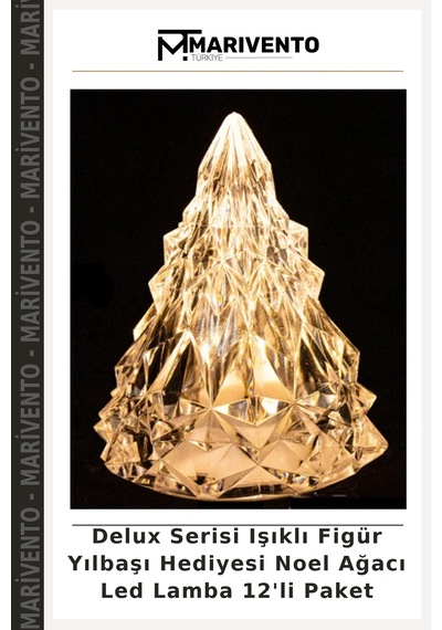 Delux Serisi Işıklı Figür Yılbaşı Hediyesi Noel Ağacı Led Lamba 12'li Paket Diğer