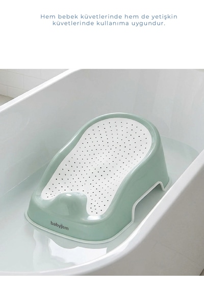 Babyjem Soft Banyo Desteği Bebek Yıkama Yardımcısı Soft Yeşil Çok Renkli