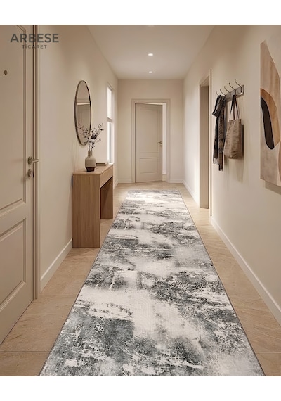 Arbese Premium Halı Yolluk Oturma Odası, Salon halısı , Mutfak, Antre Ve Koridor Halısı Gri Yeni Arbs5bnyn