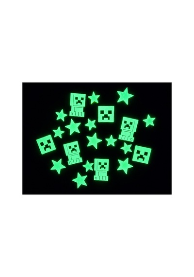 Minecraft Karanlıkta Parlayan Karakter Ve Yıldızları Seti