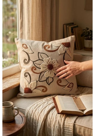 Punch Nakış Kırlent Kılıfı 2 Li 40 Cm X 40 Cm Açık Indigo