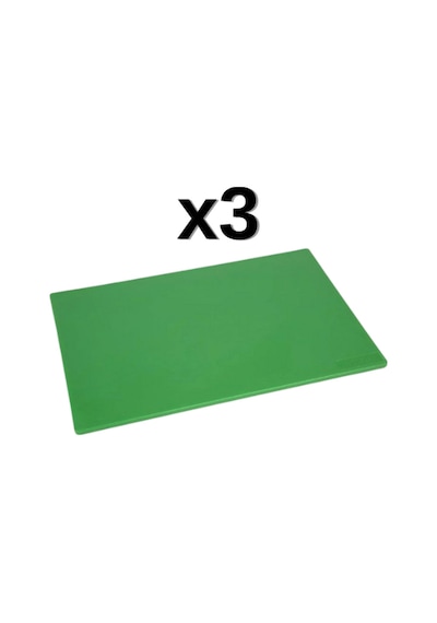 3'lü Türkay 50x30x4 Cm Polietilen Kesme Tahtası Kesim Levhası Yeşil 4788