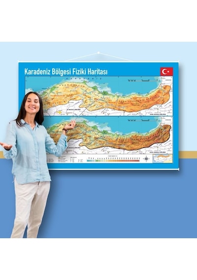 Karadeniz Bölgesi Fiziki Haritası 70x105