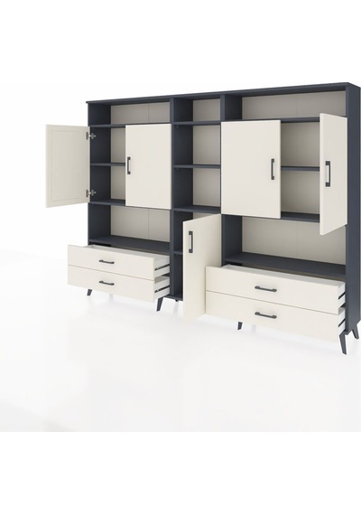 Arges Dolap 12 Raflı 4 Çekmeceli 5 Kapaklı 220x30x163 Antrasit-aytaşı Aytası - Antrasıt Arges Dolap 12 Raflı 4 Çekmeceli 5 Kapaklı 220x30x163 Antrasit-aytaşı Aytası - Antrasıt