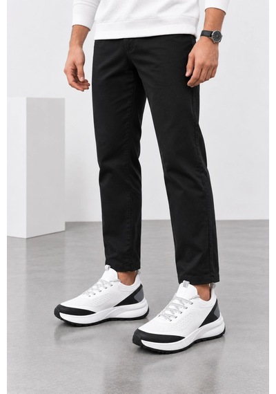 Ht Hotin Cipher Erkek Bağcıklı Günlük Sneaker Spor Ayakkabı Beyaz-siyah