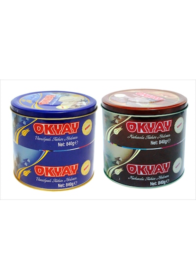 Okyay Vanilyalı Tahin Helvası 2 x 840 G + Kakaolu Tahin Helvası 2 x 840 G