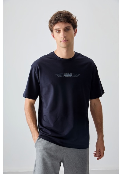 Air Jones Tommy Life Lacivert Pamuklu Kalın Yumuşak Dokulu Oversize Fit Baskılı Erkek T-shirt - 88374 Lacivert Air Jones Tommy Life Lacivert Pamuklu Kalın Yumuşak Dokulu Oversize Fit Baskılı Erkek T-shirt - 88374 Lacivert