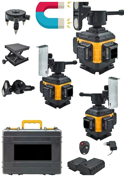 Alman 256 Vf 16 Köşe Otomatik Hizalama Lazer Metre 360 Derece Yatay Dikey Çapraz Kumandalı