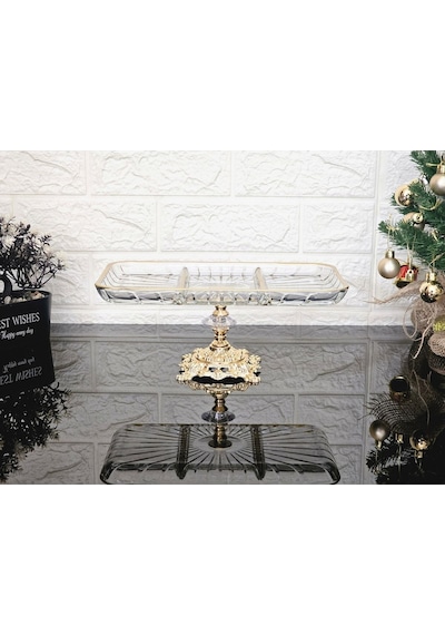 Paşabahçe Elegance Bölmeli Gold Döküm Ayaklı Sunum Kayık Dikdörtgen Tabak & Servis Tabak 27 Cm Beyaz Paşabahçe Elegance Bölmeli Gold Döküm Ayaklı Sunum Kayık Dikdörtgen Tabak & Servis Tabak 27 Cm Beyaz