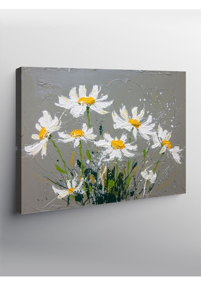 Kanvas Tablo Beyaz Papatya Buketi 50cmx70cm