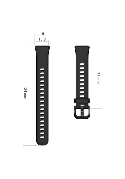 Ekılıf - Huawei Band 7 Uyumlu - Kordon Silikon Kordon Krd-71 - Siyah
