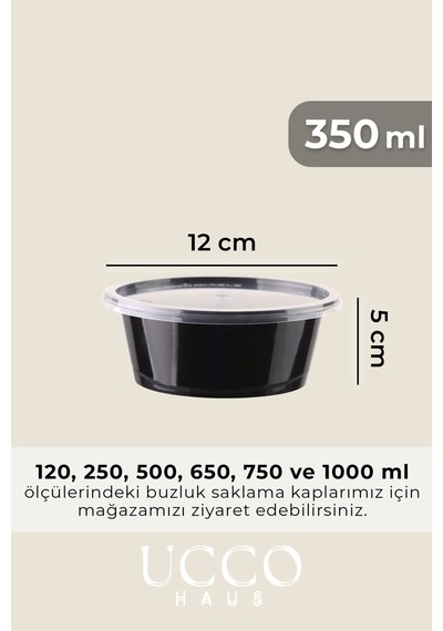 10'lu 350 Ml Kıyma Et Sos Kemik Suyu Sebze Saklama Kabı Sızdırmaz Mikrodalga Buzluk Düzenleyici Siyah