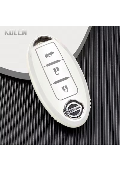 Nissan Qashqai Sustasız Anahtar Kılıfı Beyaz-silver