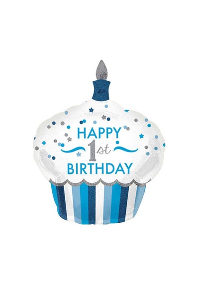 Folyo Balon Cupcake 1 Happy Bırthday Gırl 73x91 Cm Mavi