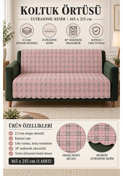 Çok Amaçlı Kadife Koltuk Örtüsü Kaymaz Süngerli 165x215 Cm Modern Bohem Çekyat Şalı Piknik Masa Örtüsü Alk4 pudra