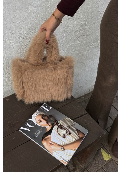 La'Graccio Paris Lagraccio Paris Kadın Havanna Peluş El Ve Çapraz Çanta Peluş Vizon