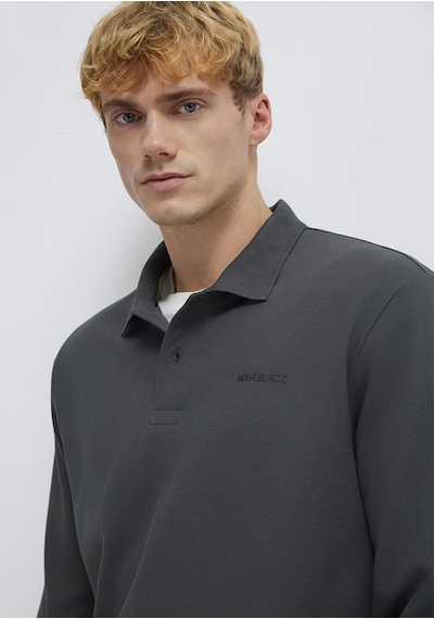 Mavi - Mavi Black Uzun Kollu Antrasit Polo Tişört 0613154-70088 Antrasit