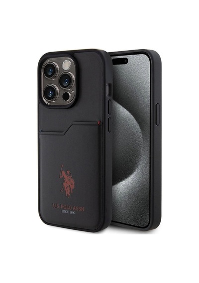 Apple iPhone Uyumlu 15 Pro Kılıf U.s. Polo Assn.  Lisanslı Baskı Logolu Pu Kartlıklı Kapak
