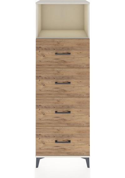 Hyperion Dolap Tek Raflı 4 Çekmeceli 60x44x182 Aytaşı-çam Aytaşı