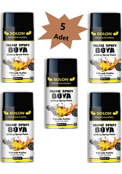 5 Adet Bakır Yaldız Sprey Boya 400 Ml