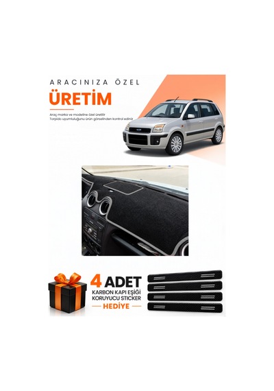 Ford Fusion 2009-2012 Uyumlu Torpido Koruma Örtüsü Oto Kılıfı - Siyah Gri