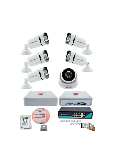 Ip Güvenlik Kamera Seti - 1 İç Mekan , 5 Dış Mekan Kdj-1ın5out-v2 Ip Güvenlik Kamera Seti - 1 İç Mekan , 5 Dış Mekan Kdj-1ın5out-v2