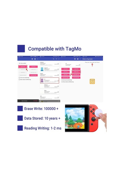 30 Adet Nfc Etiketi, Ntag215 Yuvarlak Nfc Etiketi, 25 Mm 1 İnç 504 Bayt Boş Etiketleme Etiketleri, Tagmo Amiibo Ve N Genel