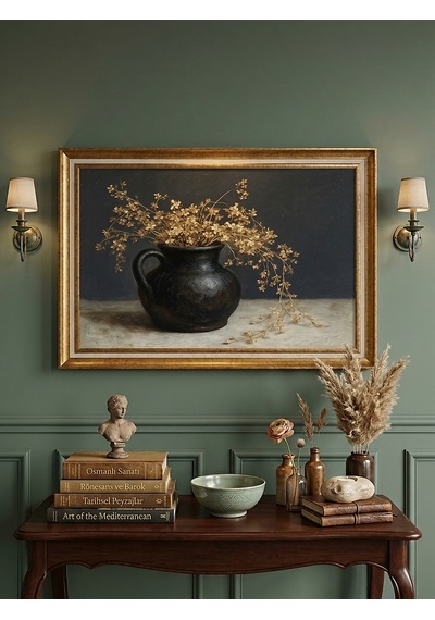 Predekor Gold Varaklı Çerçeveli Dekoratif Lüx Büyük Boy Tablo 80x60 Lüks Yağlı Boya Görünümlü Dokulu Baskı Fine Art Natürmort Sanat Eseri 70x50 Cm Salon Oturma Odası Duvar Dekorasyonu Tablosu Predekor Gold Varaklı Çerçeveli Dekoratif Lüx Büyük Boy Tablo 80x60 Lüks Yağlı Boya Görünümlü Dokulu Baskı Fine Art Natürmort Sanat Eseri 70x50 Cm Salon Oturma Odası Duvar Dekorasyonu Tablosu